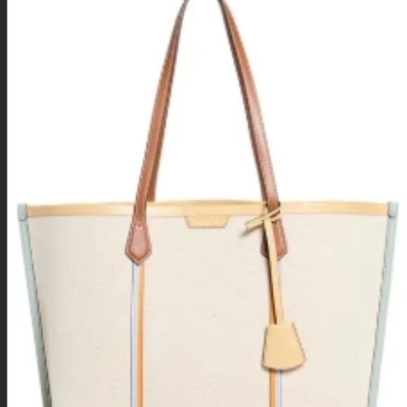 Tory Burch Perry Canvas Triple-Compartment Tote – Natural (NWT) - Picture 2 of 7